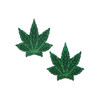 Dark Green Glitter Pot leaf Pasties