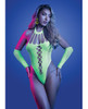 Pressure Point UV Reactive Rhinestone Teddy & Gloves - Glow Green