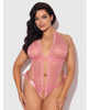 Queen Kiki Sheer Pink Lace & Satin Teddy