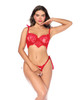 Red Lace Underwire Unwrap-Me Bra & Side-Tie Thong Set