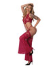 Black Cherry Plunge Top, Chaps & Cheeky Panty Set