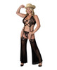 Black Cherry Plunge & Chaps Set — Queen