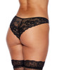 Black lace cheeky back panties