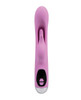 Close-up of the Camtoyz Avery rabbit vibrator showing the flexible clitoral stimulator and internal tapping arm for G-spot stimulation.