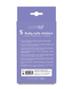 Back of Luxus LuxHer body-safe adhesive sticker package with instructions and multilingual description for reusable wearable vibrator mounting stickers.
