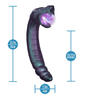 size dimensions for the Temptasia Rattle Snake vibe showing lightning plasma orb tip and flexible snake body design.