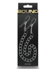 BOUND DC2 gunmetal nipple clamps with chain and screw adjustment, sleek metal clamps with silicone tips for controlled pressure