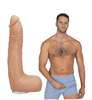 Dan Damage ULTRASKYN 10-inch Vac-U-Lock cock by Doc Johnson with realistic skin-tone finish, thick shaft, textured veining