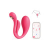 Product and packaging image of the Vibrosa Mini App-Controlled Egg Vibe featuring the pink wearable vibrator beside the retail box and included remote/app-control display insert. Clean white background with the vibrator, packaging, and accessory components visible together.