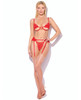 Cecily Red Lace Cut-Out Bra, Thong & Garters
