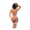 Floral Embroidered Mesh Underwire Teddy with Garters