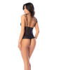Product Image Description 2
Midnight Kiss Babydoll Set shown from the back featuring sheer black mesh, adjustable straps, a short babydoll fit, and matching thong.