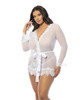 Morning After Sheer Short Robe - White