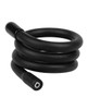Close-up of the ElectraStim RECOIL Shape & Play Electrode coiled into a spiral shape, showing the smooth conductive silicone exterior, flexible body, and 2mm pin connection.