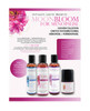Promotional graphic featuring the Intimate Earth MoonBloom for Menopause collection, including Water-Based, Hybrid, and Silicone Comfort Lubricants and Nourish Intimate Moisturizer. Formulated for women during perimenopause and menopause with vegan collagen, squalane, bisabolol, and natural botanicals to help support intimate comfort and hydration.