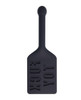 Edge FUCK TOY Silicone Paddle standing upright with raised "FUCK TOY" lettering on the silicone paddle head.