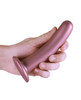 Smooth As Silk Rose Gold Silicone Dildo held in hand
