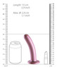 Large Smooth As Silk Rose Gold Silicone Dildo dimensions shown next to a ruler for scale