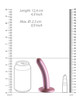 Small  Smooth As Silk Rose Gold Silicone Dildo dimensions shown next to a ruler for scale