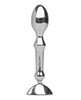 Tempo Stainless Steel Anal Stimulator displayed upright on a reflective surface, showing its sculpted curves and mirror-polished stainless steel finish.