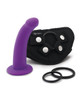 Together TILT curved vibrating silicone dildo and strap-on harness set