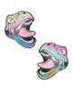 Reflective Sexy T-Rex Dinosaur Nipple Pasties with pastel-colored dinosaur heads