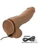 Brown White Big Dick Energy Vibrating Dildo with magnetic USB charging cable