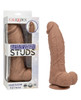 Big Dick Energy 9.25-inch Vibrating Dildo with realistic veined shaft, balls, and suction cup base shown in packaging