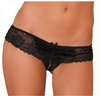 Crotchless Lace Boyshort - Black