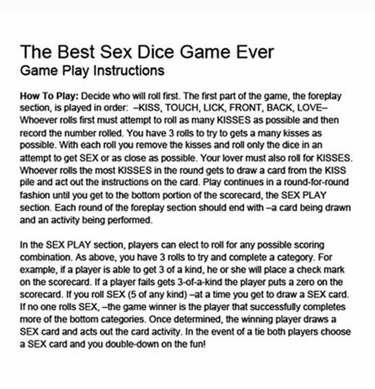 The Best Sex Dice Game Ever photo