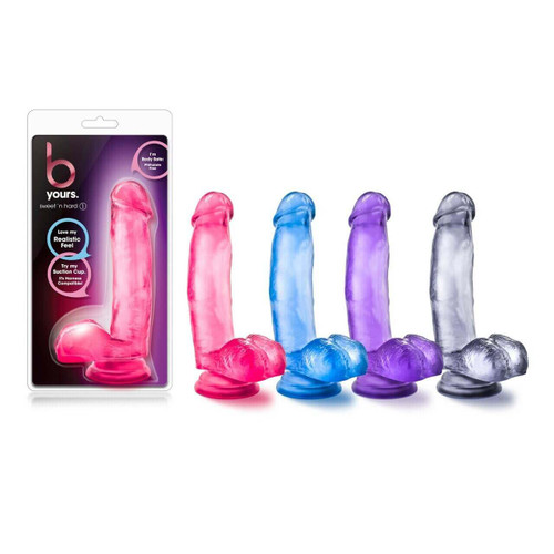 Sweet-N-Hard Starter Dildo - Pink, Blue, Clear, Purple