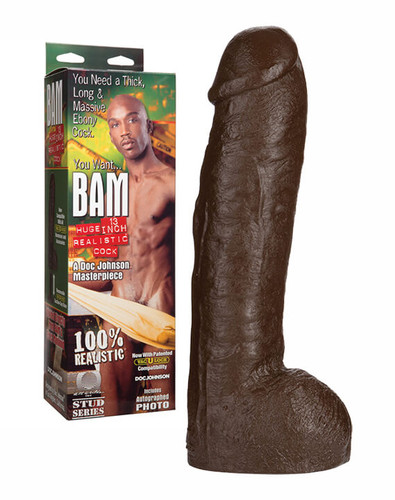 BAM Huge Black Dildo - 12.5 Inches
