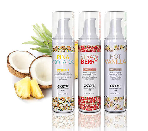 Exsens Flavored Warming Foreplay Gels - Edible Massage Oil