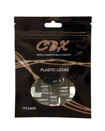 CB-X plastic chastity locks 10 pack with numbered tags for secure and tamper-evident cage control