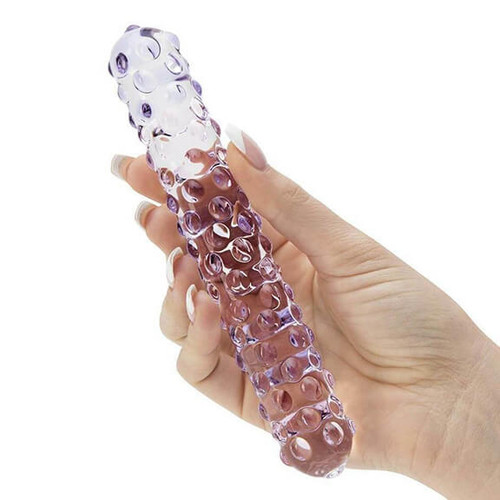 Gläs Toys Lavender Rose Nubby Glass Dildo