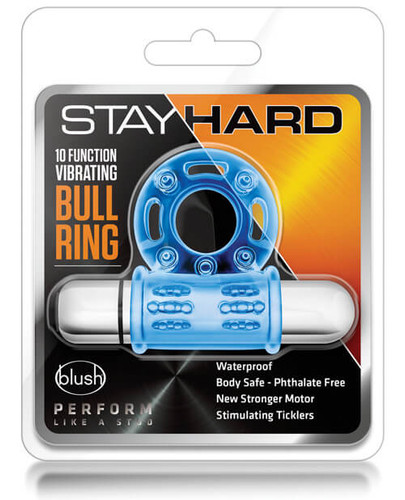 Stayhard Bull Ring Couples Massager - Blue