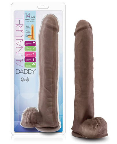 Blush Au Naturel Daddy 14" Sensa Cock - Chocolate