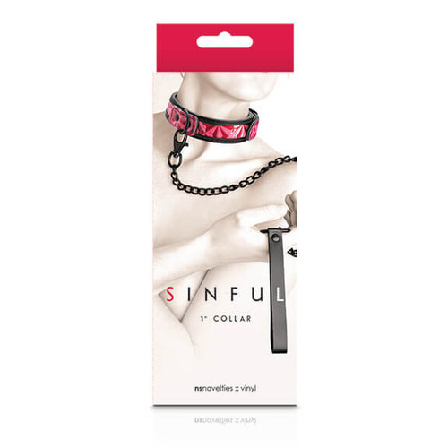 Sinful Pink Bondage Collar and Leash for kinky kittens