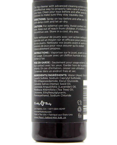 Earthly Body Hemp Sex Toy Cleaner Ingredient List
