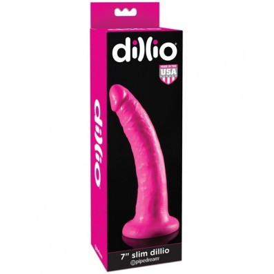 Dillio 7" Slim Dildo - Pink
