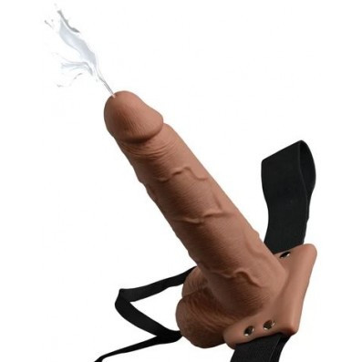 Fetish Fantasy Squirting Strap-On Cock & Balls - Brown