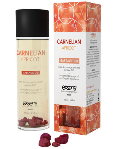 Carnelian Apricot -  EXSENS of Paris: Organic Massage Oil with Crystals