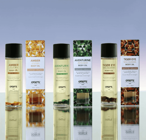 EXSENS Organic Body Oil with semiprecious stones - crystal energy