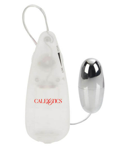 Slim Teardrop Bullet Vibrator in Silver Chrome