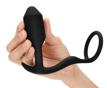 Bvibe snug plug cock ring - black