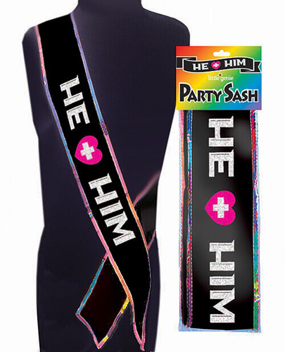 He + Him Party Sash - Gay Bachelor Party and Wedding Gear