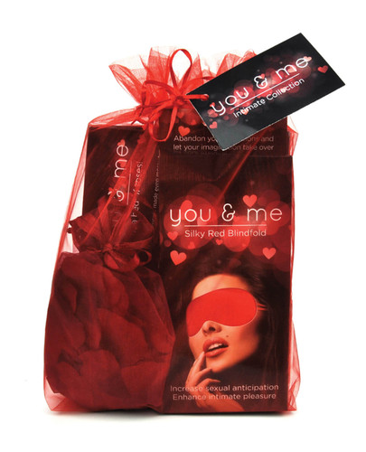 The You & Me Intimacy Game & Gift Set is stored in a red organza bag for sexy gifting