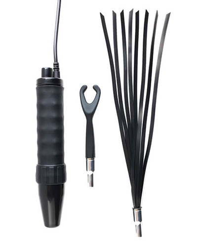 Kinklab Obsidian Neon Wand with Electro-Whip attachment displaying multiple silicone strands designed for electro stimulation