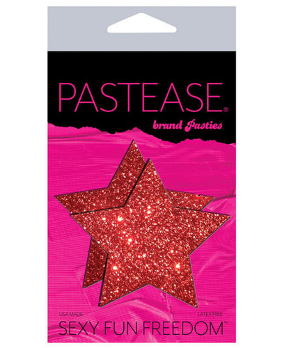 Pastease Adhesive Nipple Pasties: Red Glitter Stars