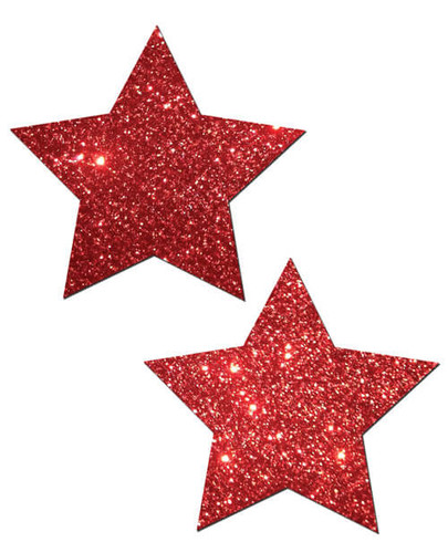 Pastease Adhesive Mini Pasties: Red Glitter Stars